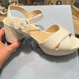 Women’s Size 38 (8) White Prada Sandals